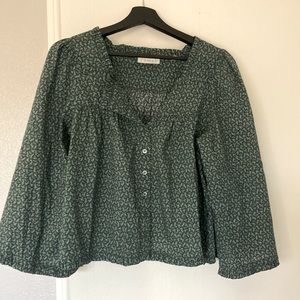 DOEN green print trapeze top. Small. New without tags.